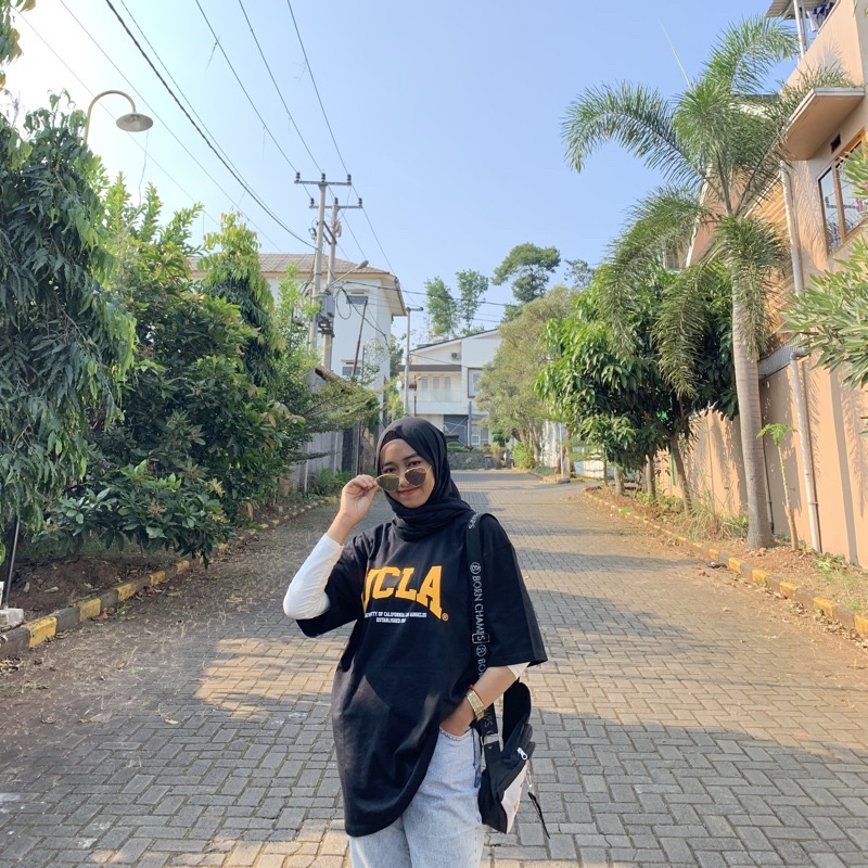 Kaos Ucla Oversize Lilac | Kaos Bigsize | Kaos Jumbo XXL | Oversized T-shirt | by esme.idn