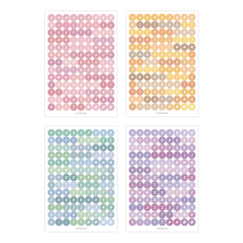 Korea ins Bahasa Inggris alphabet stiker warna hangat gadis jantung jurnal dekoratif sumber bahan pe