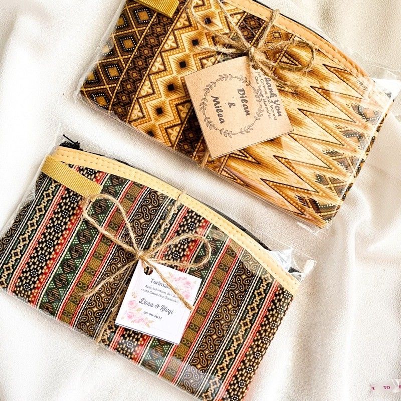 Cod Souvenir Pouch Batik 10x16 cm Souvenir Dompet Batik Pernikahan