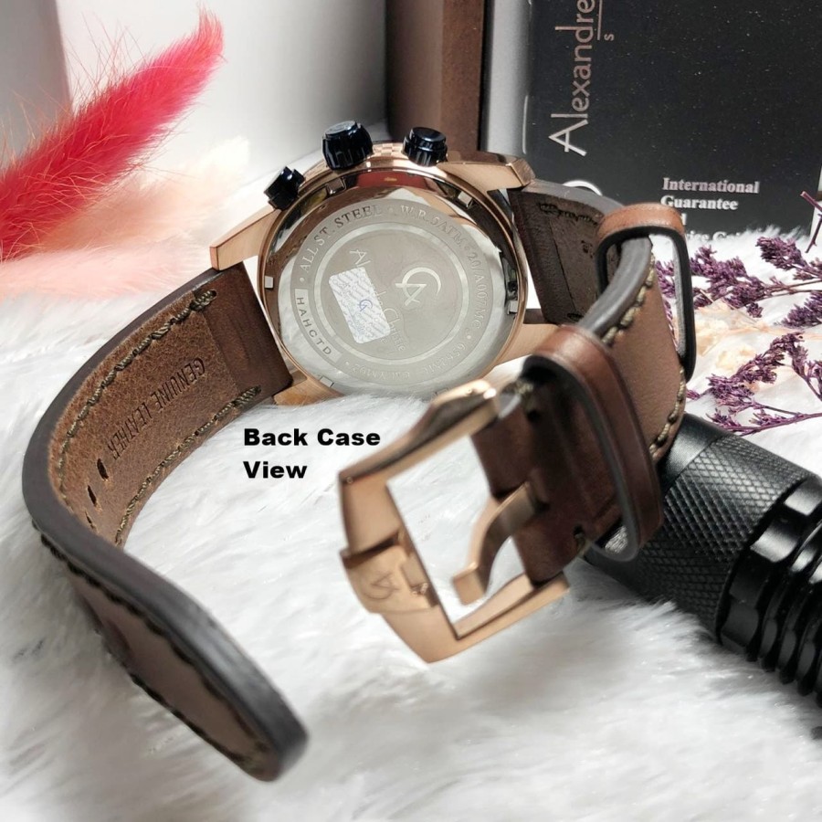 ORIGINAL Jam Tangan Pria Alexandre Christie AC 6562 / AC6562 / 6562 Garansi Resmi 1 Tahun. Leather