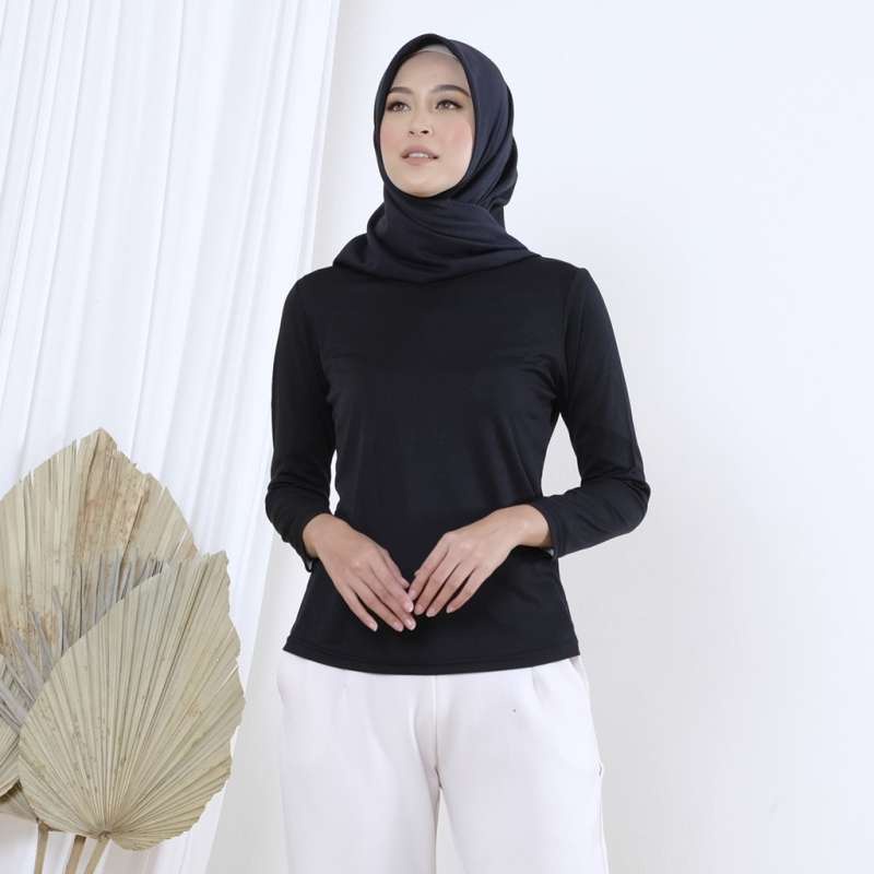 Baju Kaos Inner Manset Hijab Muslim Lengan Panjang Polos Atasan Dalaman Pria Dan Wanita Premium Jumb