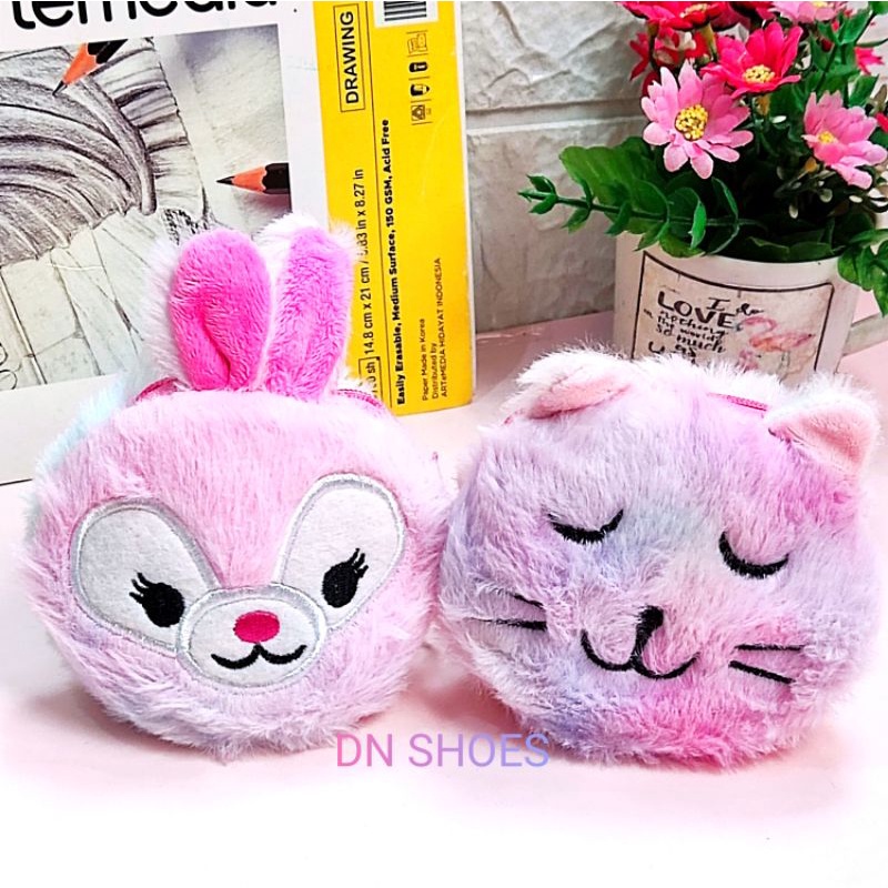 Dompet Koin Anak Tas Selempang Anak Tas Bulu lucu Tas Anak Karakter Aksesoris anak lucu unicorn kucing kudapon Randomi