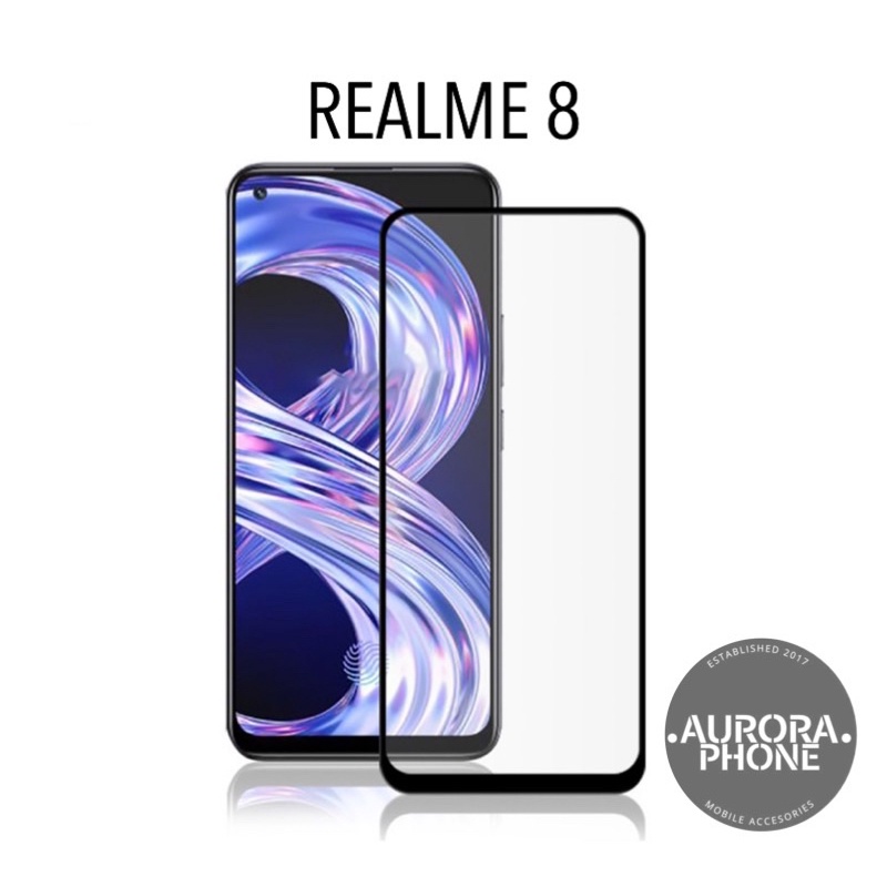 Tempered Glass Realme 8 4G 5G Anti Gores Full Realme 8 4G 5G Tempered Glass Full Protection / Realme