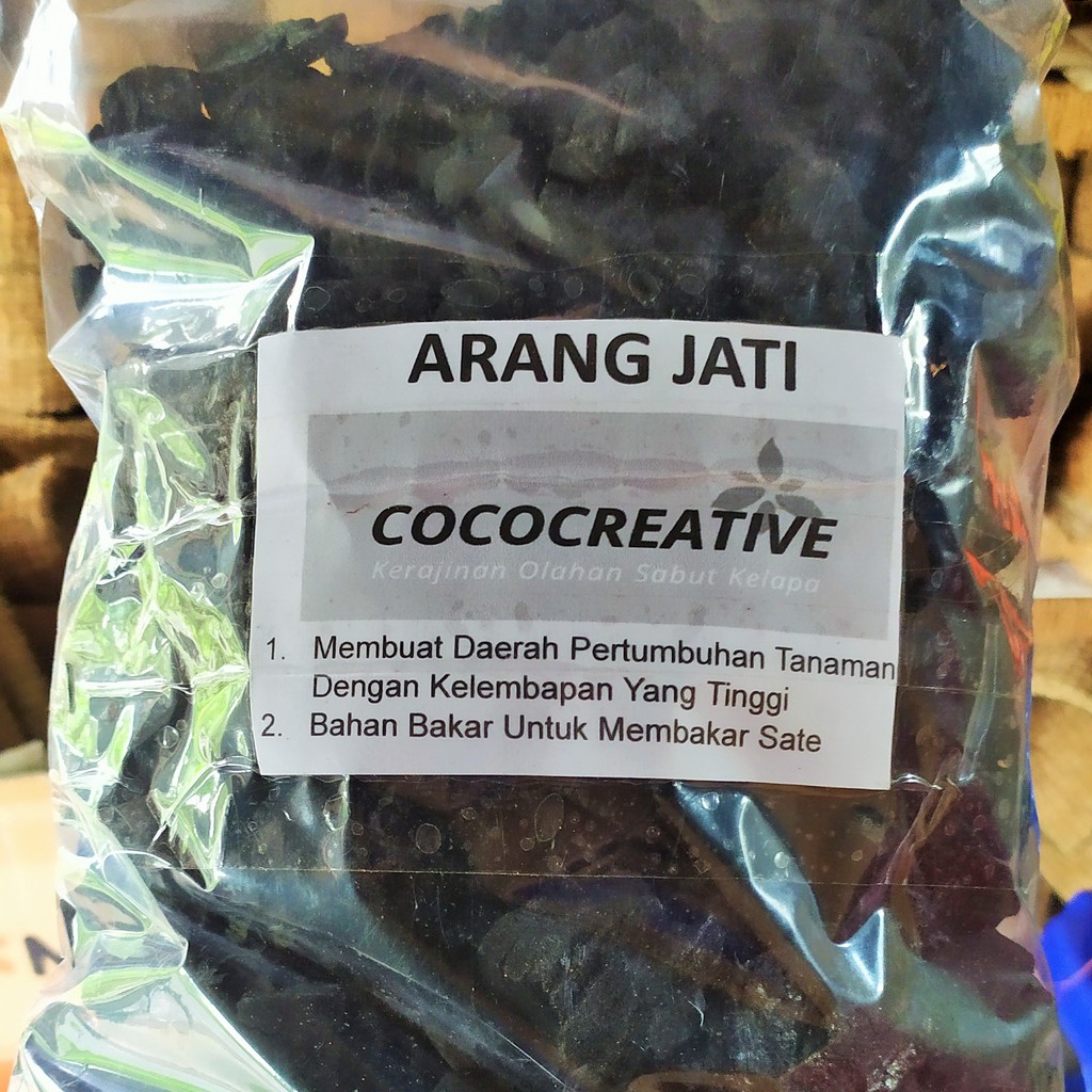 ARANG KAYU JATI 250gr - MEDIA TANAM ANGGREK - ARANG SATE