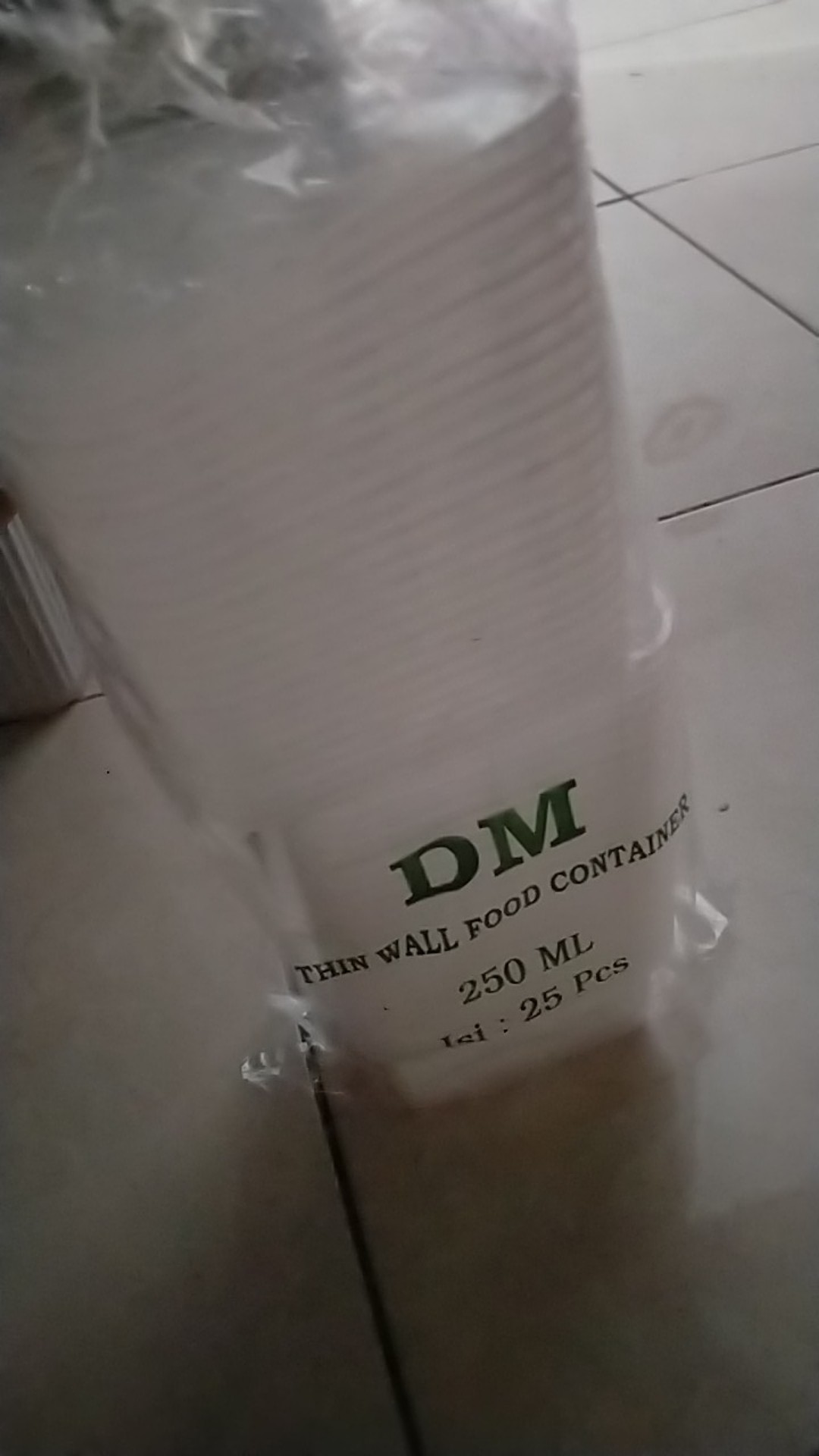 @25pcs Thinwall Dm Rect 250ml + Tutup / Kotak Makan Mini/ Lunch Box 250 Ml