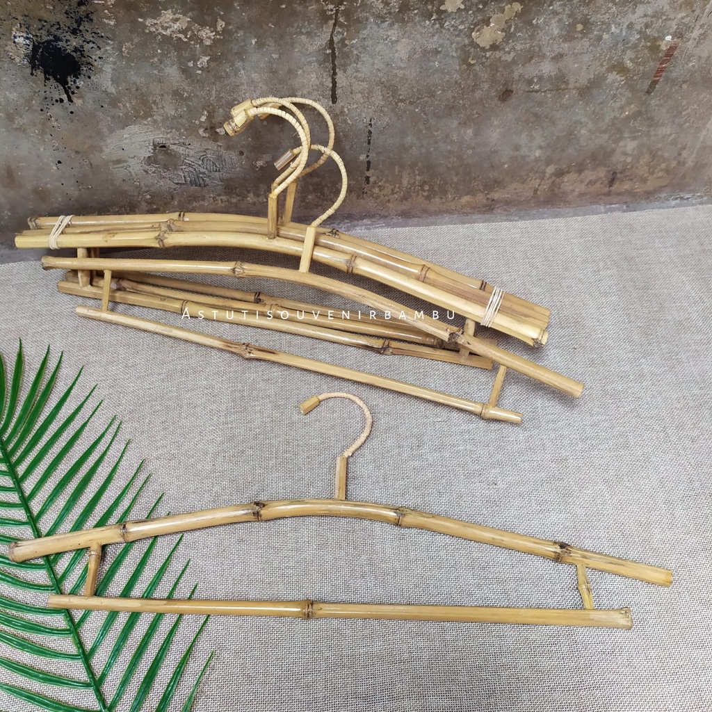 Grosir TERMURAH (KB02) HANGER BAMBU / properti foto baju / jemuran bambu / cantolan baju / hanger ba