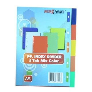 

Gilaa!!! Pembatas Devider Inter X Folder Mix Colour 5 Tabs Ukuran A5 & B5 Bagus