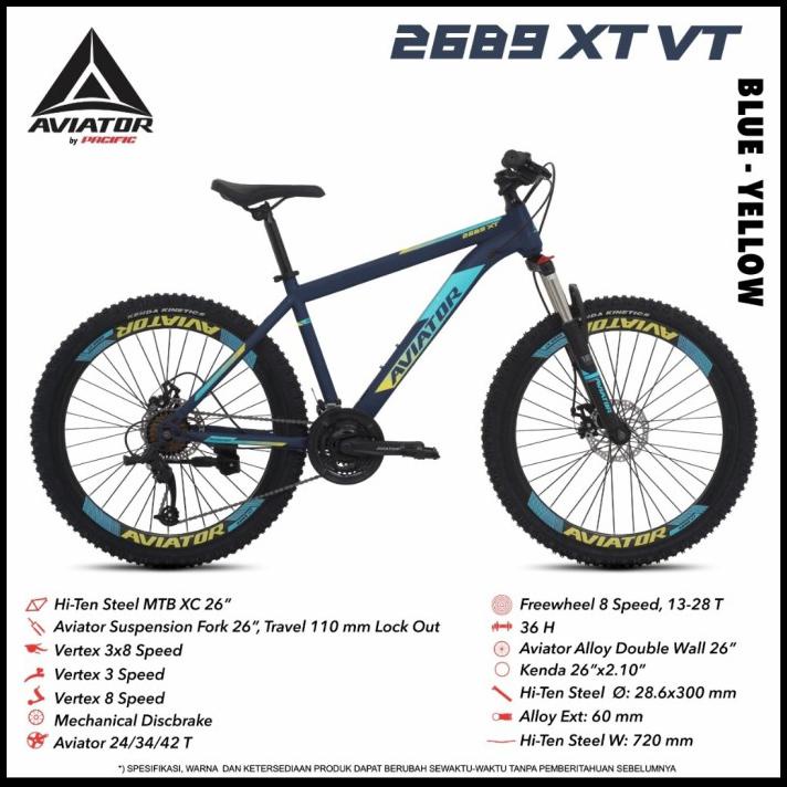 Sepeda Gunung Mtb 26 Aviator 2689 Rs Velg Tinggi