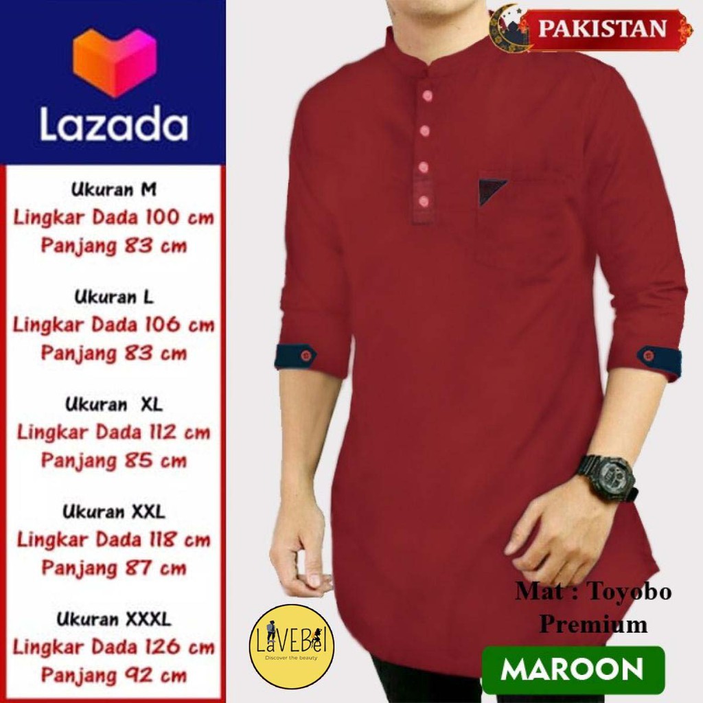 LVB Baju Koko Kurta PAKISTAN TOYOBO/TERBARU/Qurta/Koko Lengan 3/4/Baju Muslimin Jumbo/Kemeja/23450