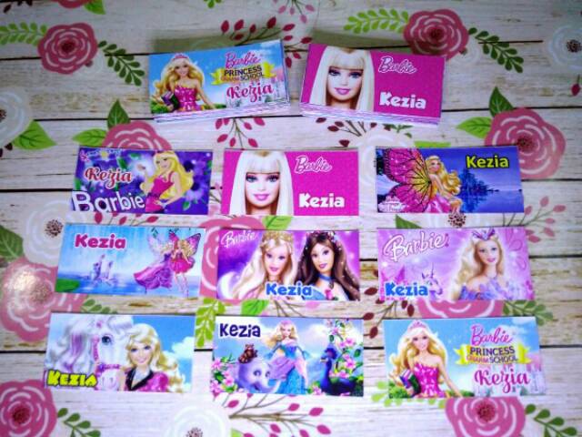 Stiker nama waterproof