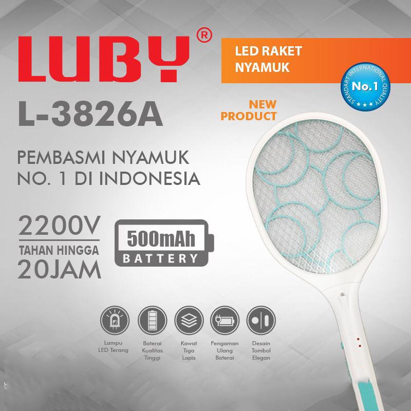 Luby Raket Nyamuk LED L-3826A/L-3825A