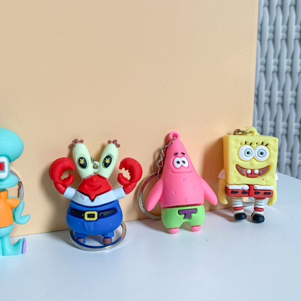 GANTUNGAN KUNCI SPONGEBOB LUCU LENGKAP SEDIA 4 KARAKTER SQUIDWARD MR CRAM PATRICK HARGA TERMURAH IMPORT QUALITY