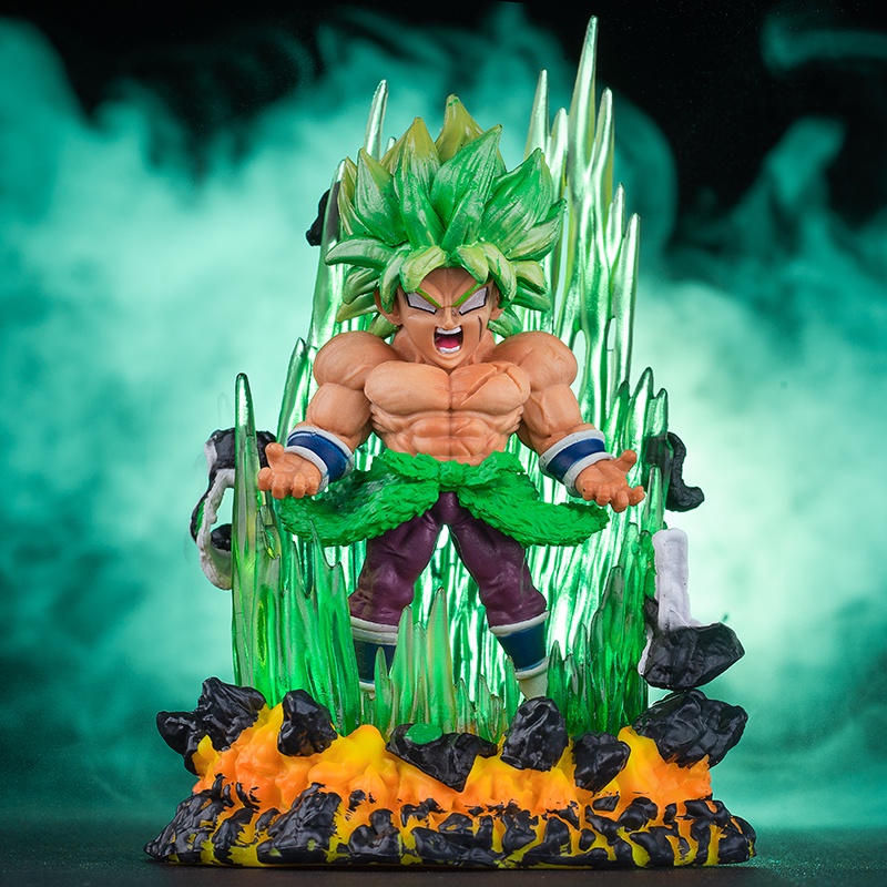 Mainan Action Figure Dragon ball Z Super Saiyan Broly Vegeta Son Goku Bahan PVC Dengan Led