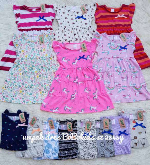 Aneka dress anak bobokids size kids 2345y per 10 motif random-7