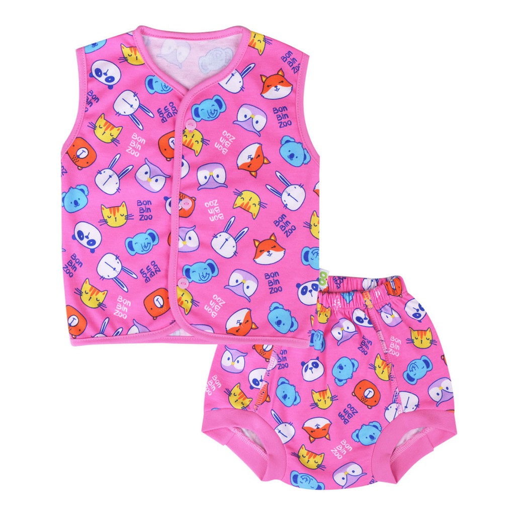 Libby / Bonbinzoo Setelan Baju Kutung Celana Pop Bayi Kancing Depan Newborn 0-3 3-6m  6-12m CBKS