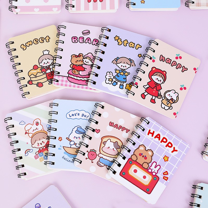 

Note Book Spiral Buku Catatan Kecil Motif Beruang Kotak Kotak
