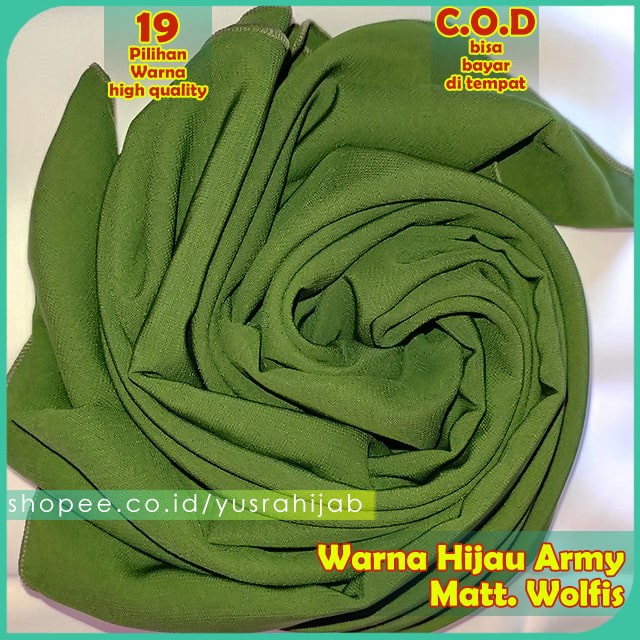 PROMO !!! Hijab Jilbab Instan Kerudung Polos Bergo Syria Basic Zaida Instant Murah Terbaru CVH-Army