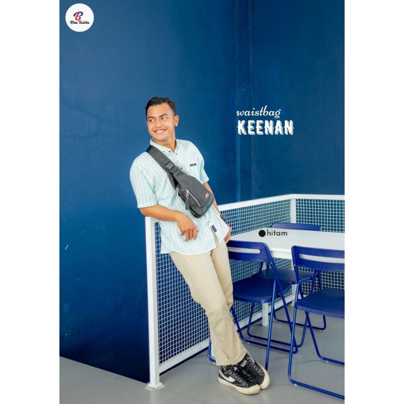 KEENAN WAISTBAG By Biru Tsabita tas slempang slempang dada pria cowok kulit