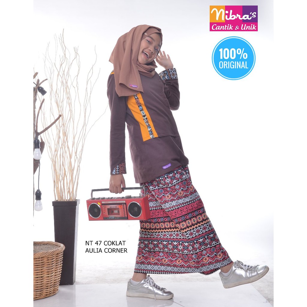 Fashion Syari Nibras Teen NT 47 Coklat Busana  Muslim  