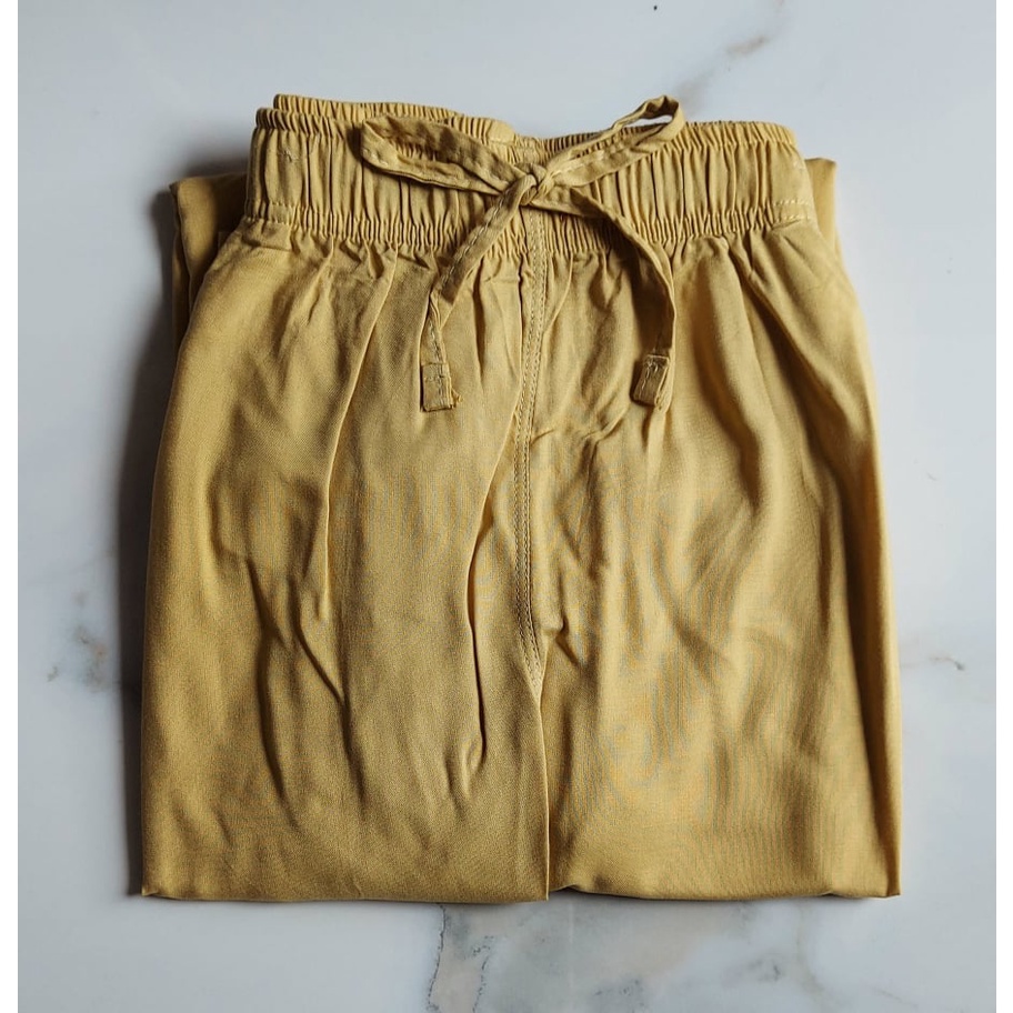 Uniqlo Drape Wide Pants - Kulot Panjang Wanita-YELLOW