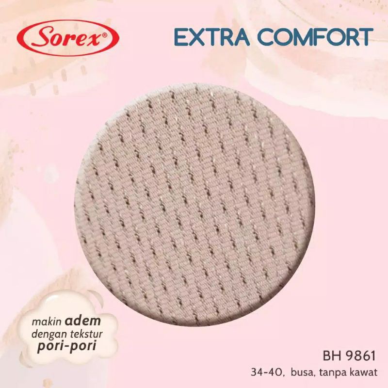 Bh bra Pori Tanpa kawat Busa Tipis Cup Besar Sorex 9861 extra comfort