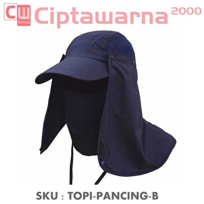 Topi Pancing Tentara Jepang Anti UV Sinar Matahari Hiking - Hitam