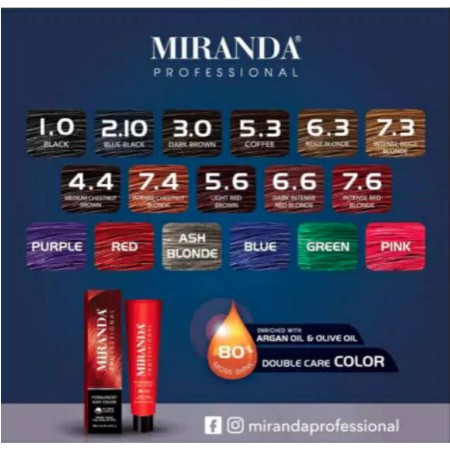 ❤️Glamouroseshop❤️ Miranda Professional / Miranda Profesional Permanent Hair Color 100ml/ Cat Rambut