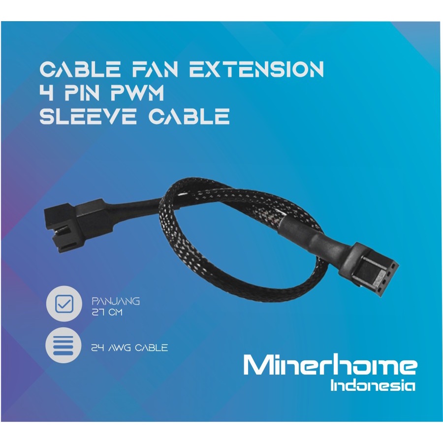 Kabel Fan Extension 4 Pin PWM Sleeve Cable