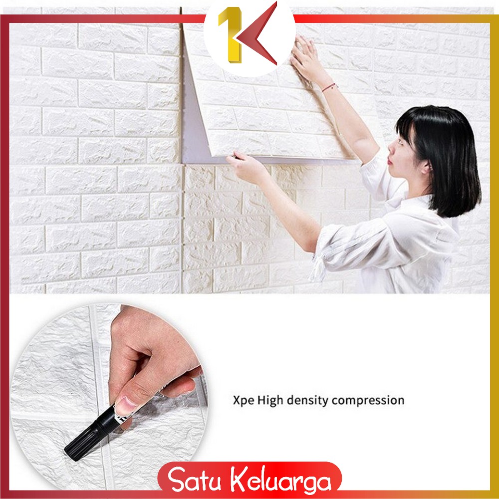 SK-C206 Wallpaper Dinding Foam 3D Kecil Motif Batu Bata / Walpaper Stiker Dinding Dekorasi Kamar-3