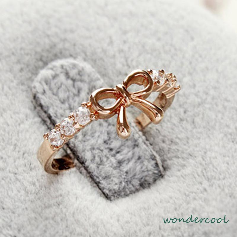 Cincin Desain Pita Hias Berlian Gaya Simple Untuk Wanita -Won