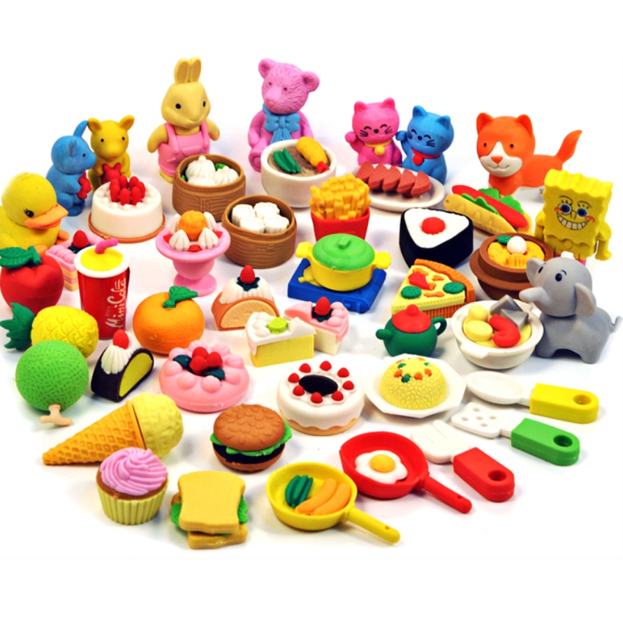 

[LOGU] Penghapus lucu snack, koleksi penghapus set makanan sushi fast food anak, Cute eraser