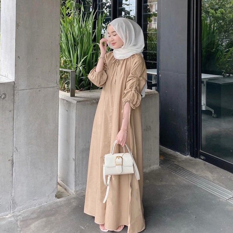 Baju Dress Wanita Gamis Kerut Lyla