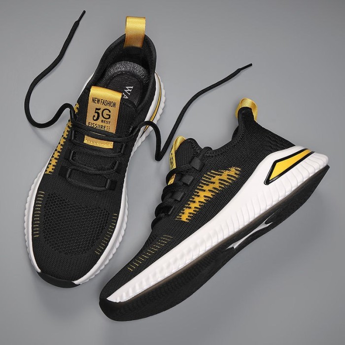 sepatu sneakers casual pria warna hitam/putih keren ori murah terbaru - Hitam, 40 Import