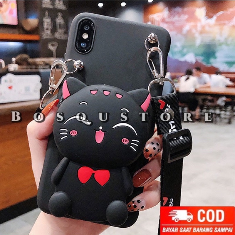 CASING XIAOMI REDMI 10 4G 5G/ A1 2022/ 10A/ 10C/ 9A/ 9C/ 9T/ REDMI 8/ 8A/ 8A PRO/ 6A/ POCO M3/ SOFT CASE DOMPET KOIN/ COIN + GANTUNGAN TALI SELEMPANG/ SILIKON KARAKTER/ KARTUN BONEKA