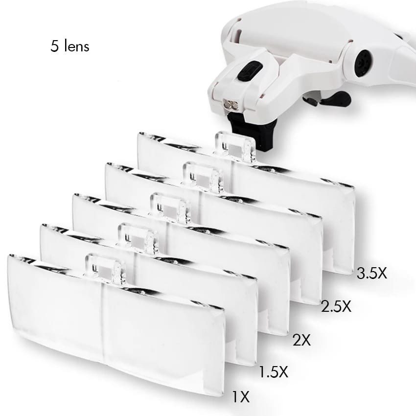 Ezren EZ-0627 Kacamata Pembesar Reparasi Jam 5x Magnifier 2 LED