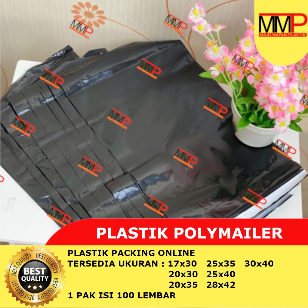 

Plastik Polymailer Glossy Black / Plastik Packing / Plastik Lem Packing Hitam Online isi 100 pcs