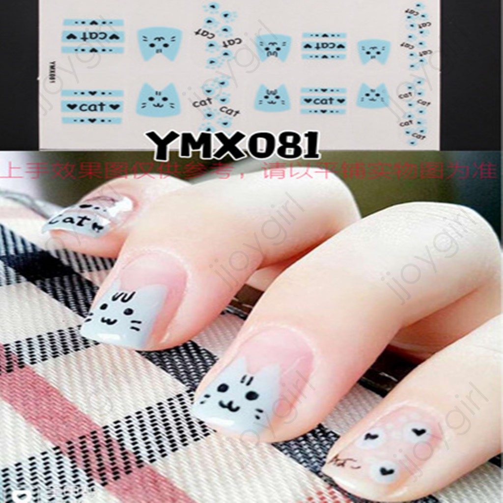 &lt;Jjoygirl&gt;YMX Nail Sticker Motif / Sticker Kuku / Stiker Kuku / Nail Stiker Glitter / Stripes Design