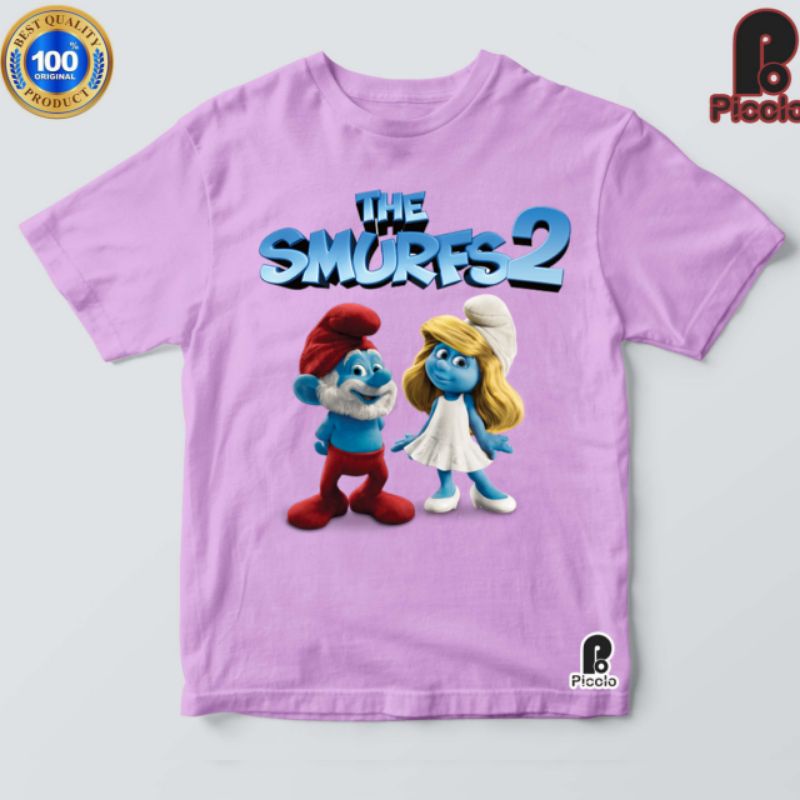 KAOS ANAK SMURFS 2 UNISEX BAHAN PREMIUM