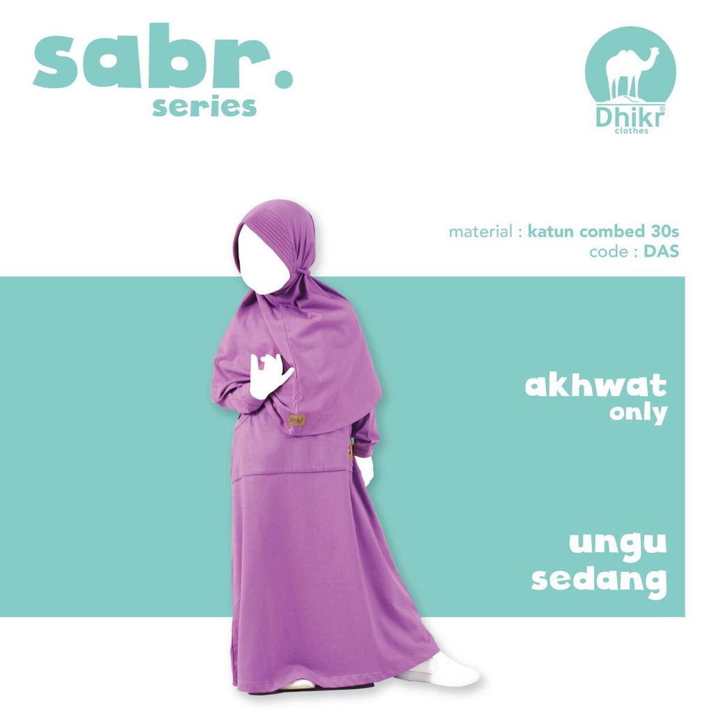 Gamis Basic UNGU SEDANG Dhikr SABR seris  Anak dan dewasa