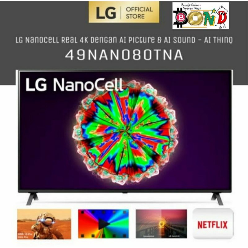 LG Led TV 49NANO80TNA | 49Nano80 Super NanoCell Ultra HD 4K Smart TV 49 inch Magic Remote Garansi Re