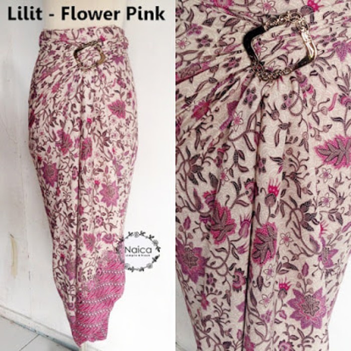 ROK LILIT BATIK / ROK LILIT / BAWAHAN KEBAYA / ROK KEBAYA / ROK WISUDA-Flower Pink