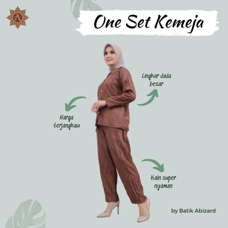 ONE SET POLOS / SETELAN RAYON BUSUI / ONE SET RAYON / SETELAN WANITA / SETELAN RAYON / SETCEL-1