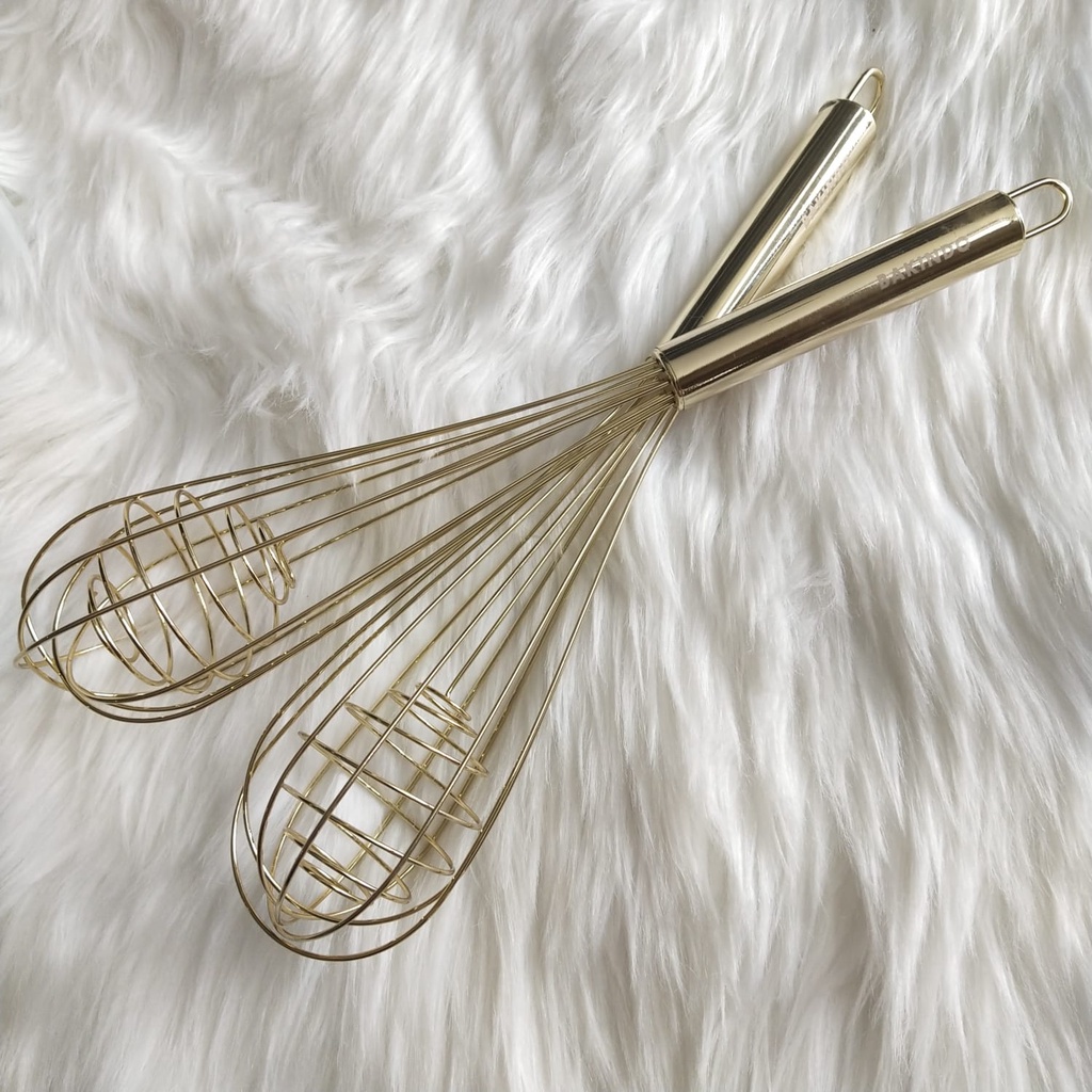 Kingsbakeware Ballon Whisk Stainless Steel Gold Premium / Pengocok Telur