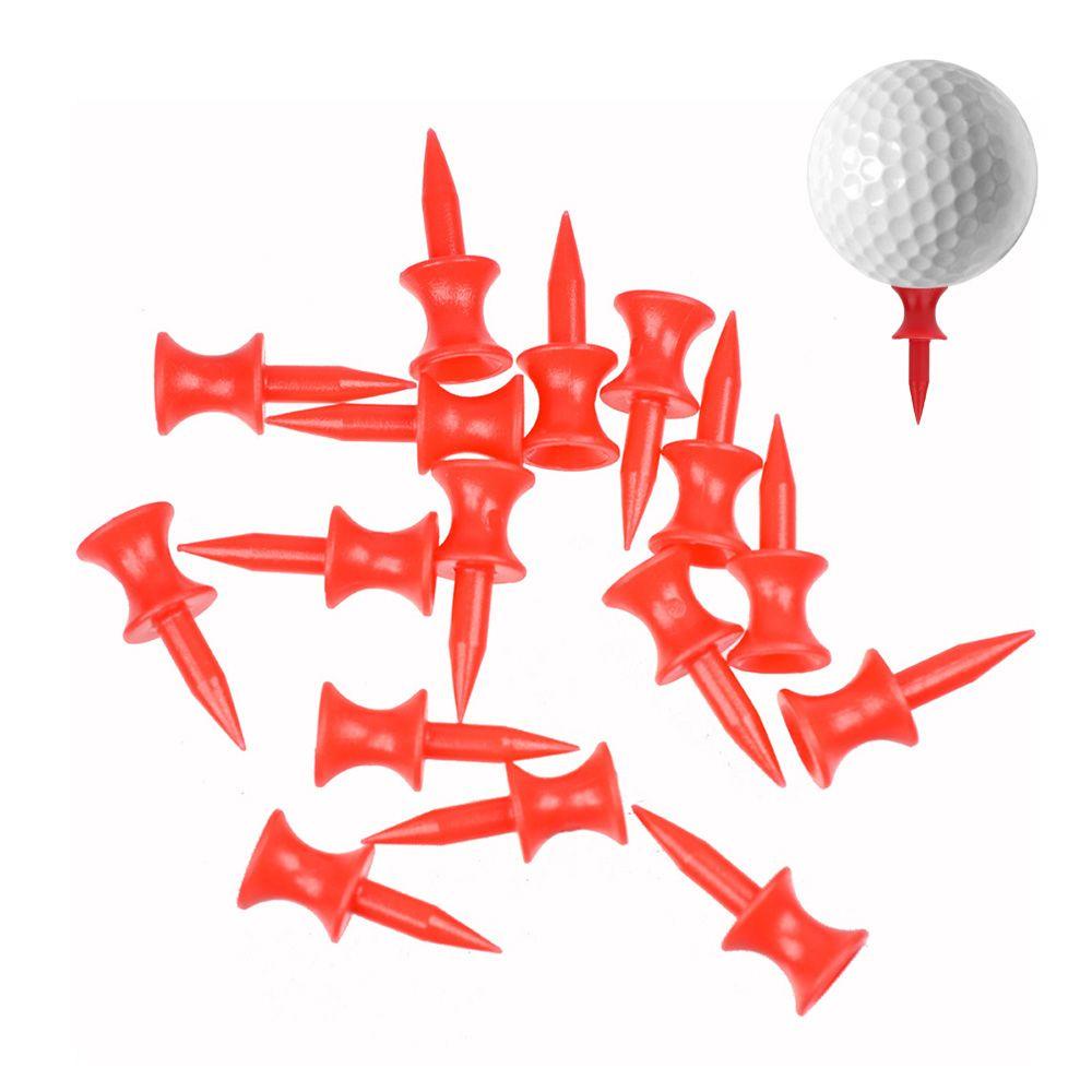 Nickolas1 Golf Tees Warna Merah 50Psc Double-deck Training Olahraga Luar Ruangan 30mm Holder