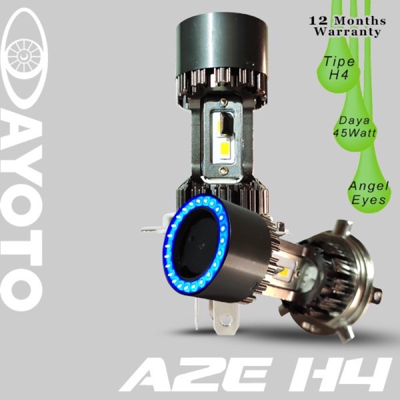 Lampu LED Mobil AYOTO A2-H4 HS1 Original PUTIH-PUTIH, PUTIH-KUNING, ANGLE EYES DEMON EYES EAGLE EYES