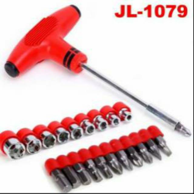 Obeng dan Kunci T multifungsi 24 pcs socket dan Bits Set