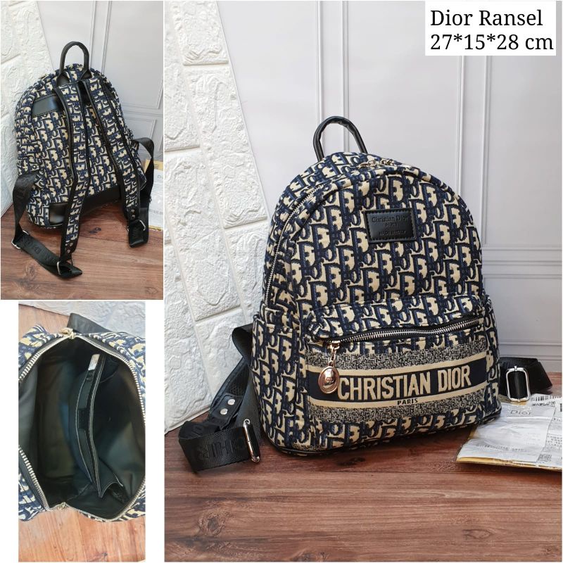 tas Dior ransel bhn canvas tebal premium