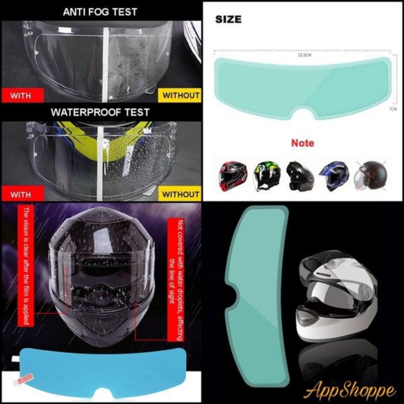 KACA FILM HELM ANTI AIR, ANTI HUJAN, ANTI EMBUN, PELINDUNG KACA HELM