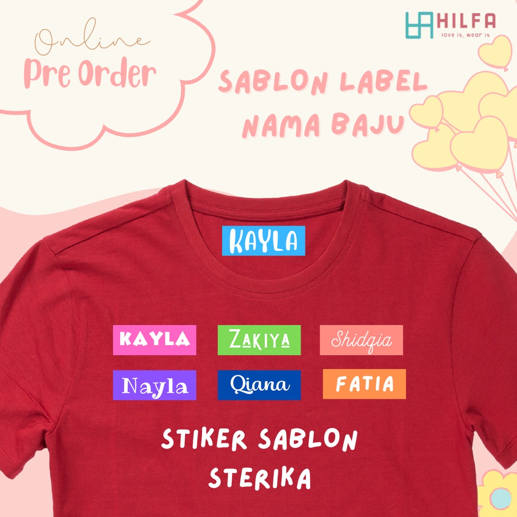 

Label Nama Baju Karakter Anak Sekolah Pesantren Asrama Name Tag Laundry Sticker Sablon Setrika DTF IF Digital Custom Siap Press by Hilfa Kids