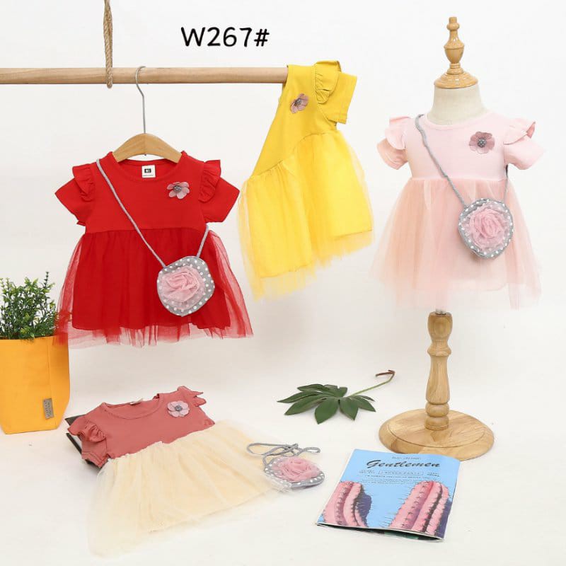 LittleAaron DRESS ROUND POLKA BAGS 267 EBV Baju Dress Anak Perempuan Import 6 bulan - 3 tahun